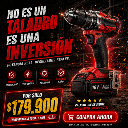 Trabaja Más Rápido, Con Más Fuerza y Sin Límites 🚀 - Taladro Milwaukee