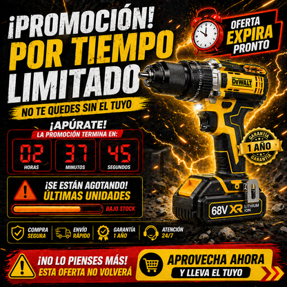 ¡POTENCIA BRUTAL EN TUS MANOS CON EL TALADRO DEWALT!
