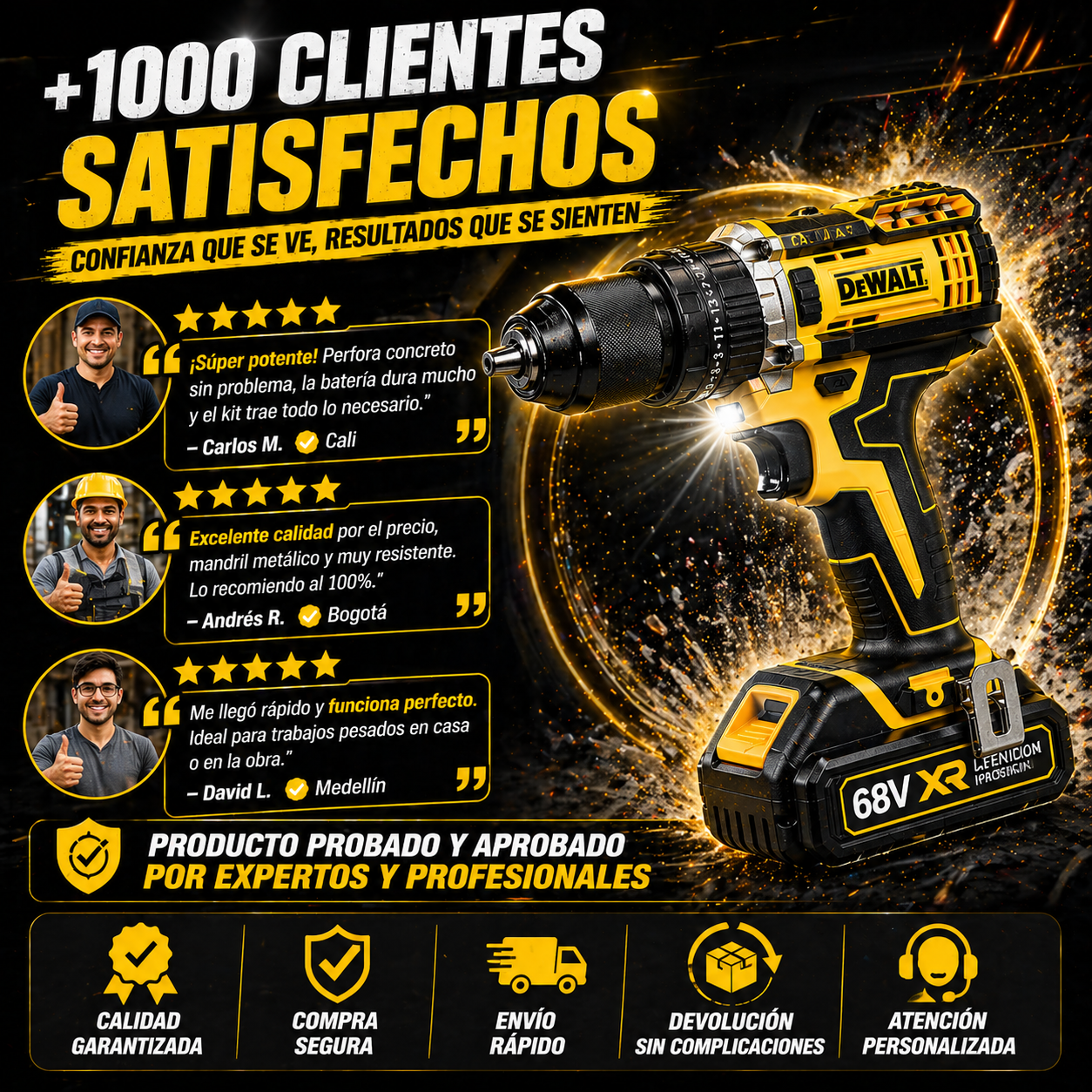 ¡POTENCIA BRUTAL EN TUS MANOS CON EL TALADRO DEWALT!