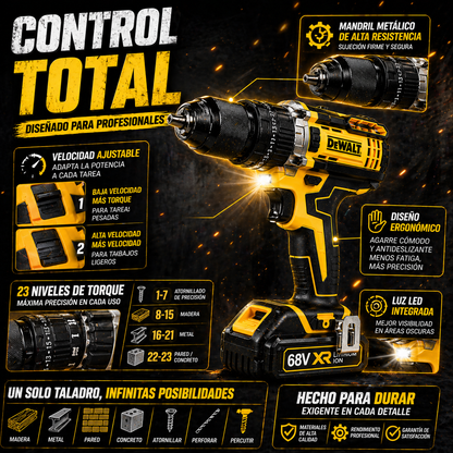 ¡POTENCIA BRUTAL EN TUS MANOS CON EL TALADRO DEWALT!