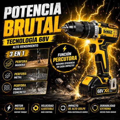 ¡POTENCIA BRUTAL EN TUS MANOS CON EL TALADRO DEWALT!
