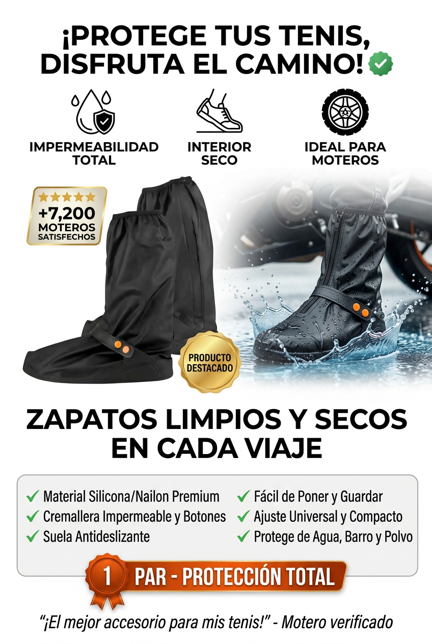 Bota de silicona cubre zapatos lluvia para moto